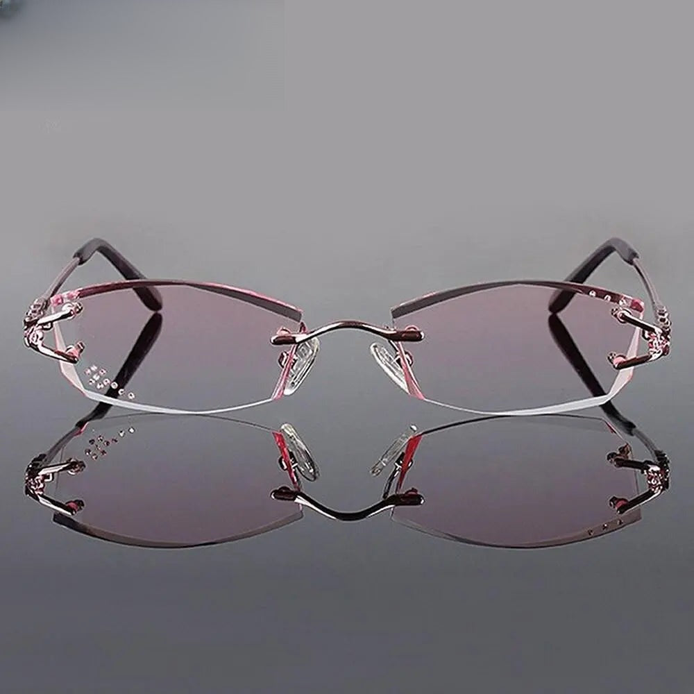 Women's Square Rimless Titanium Prescription Glasses 1006 — view 8 | Rx Spectacle