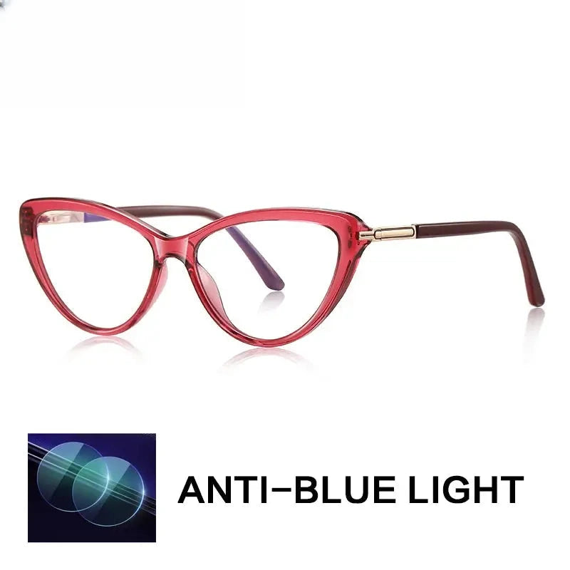 Women's Cat Eye Full Rim Titanium Reading Glasses G2232 — view 5 | Rx Spectacle