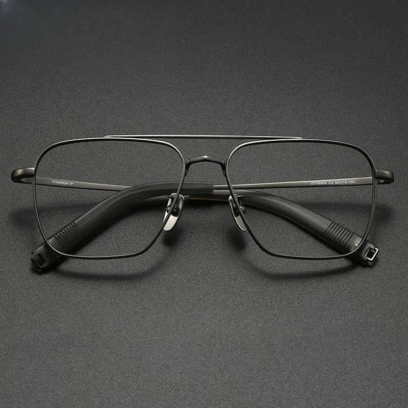 Men's Square Full Rim Titanium Prescription Glasses 815004 — view 1 | Rx Spectacle