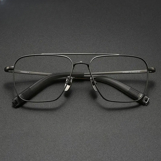 Men's Square Full Rim Titanium Prescription Glasses 815004 — view 1 | Rx Spectacle