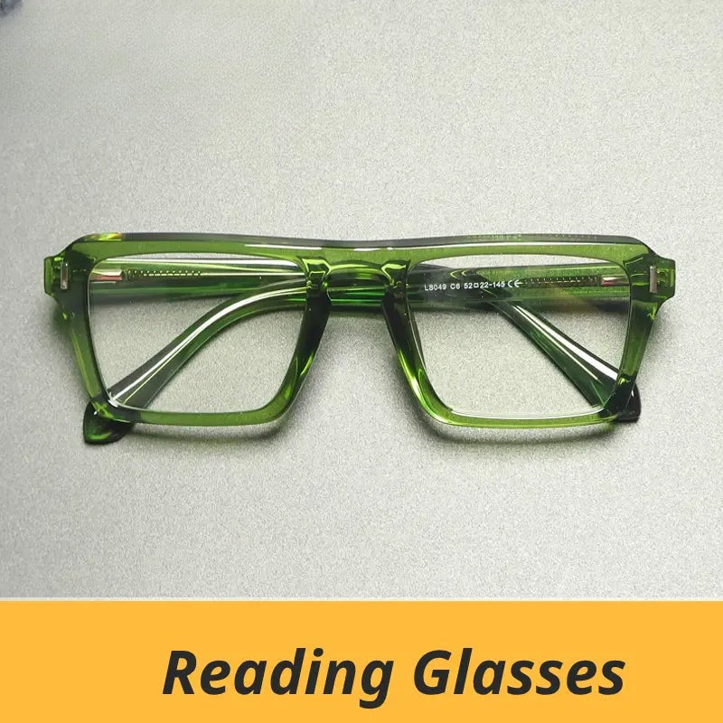 Unisex Square Full Rim Titanium Reading Glasses Gxy2049 — view 1 | Rx Spectacle