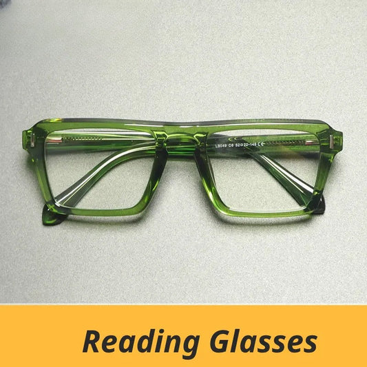 Unisex Square Full Rim Titanium Reading Glasses Gxy2049 — view 1 | Rx Spectacle