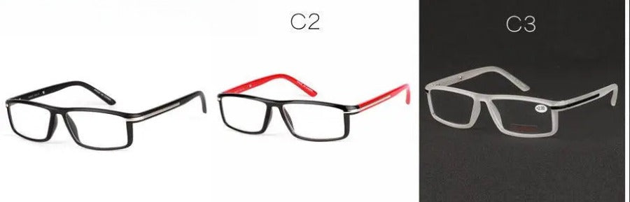 Unisex Square Full Rim Titanium Reading Glasses 1356 — view 8 | Rx Spectacle