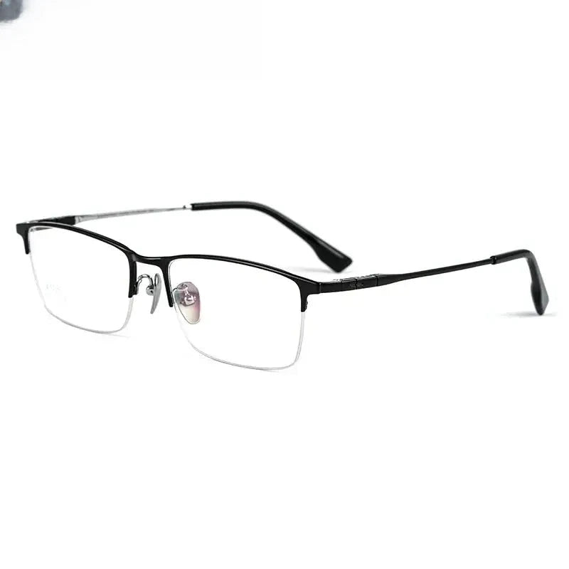 Men's Square Semi-Rimless Titanium Prescription Glasses 316009 — view 3 | Rx Spectacle