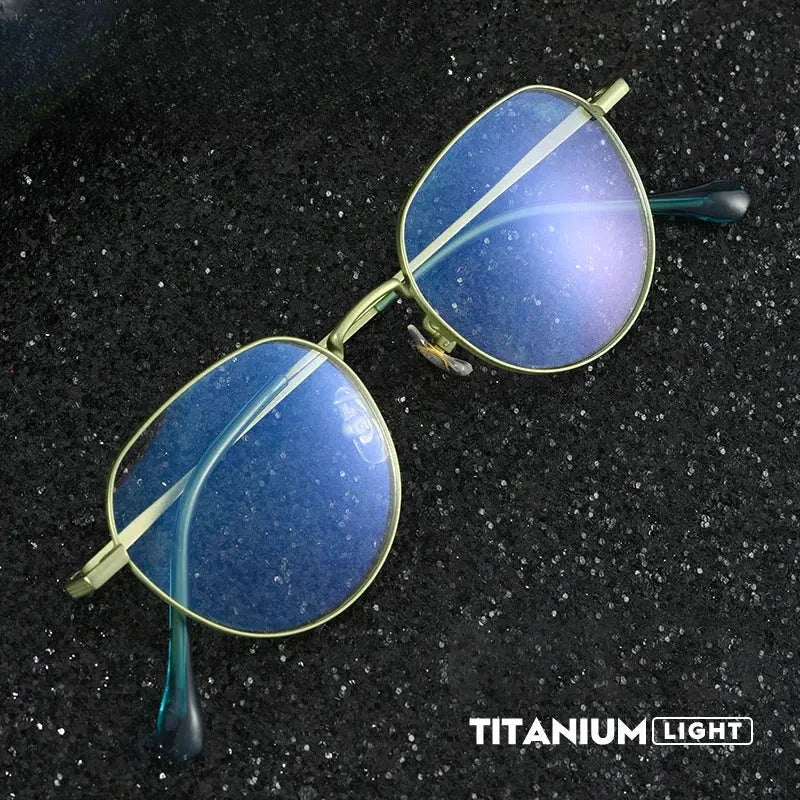 Women's Round Full Rim Titanium Flat Top Prescription Glasses 5056 — view 1 | Rx Spectacle