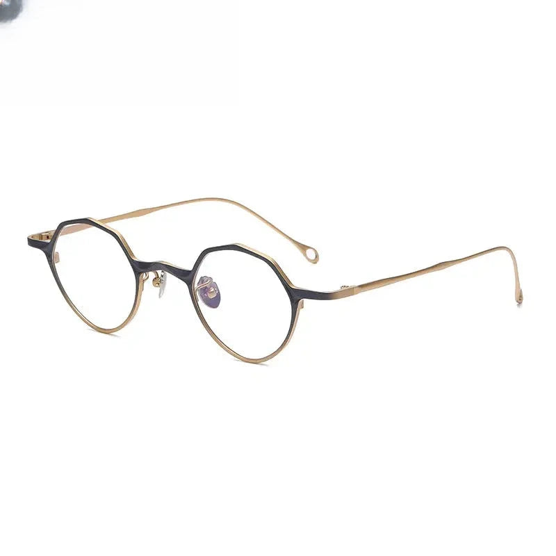 Unisex Irregular Full Rim Titanium Prescription Glasses 675973 — view 6 | Rx Spectacle