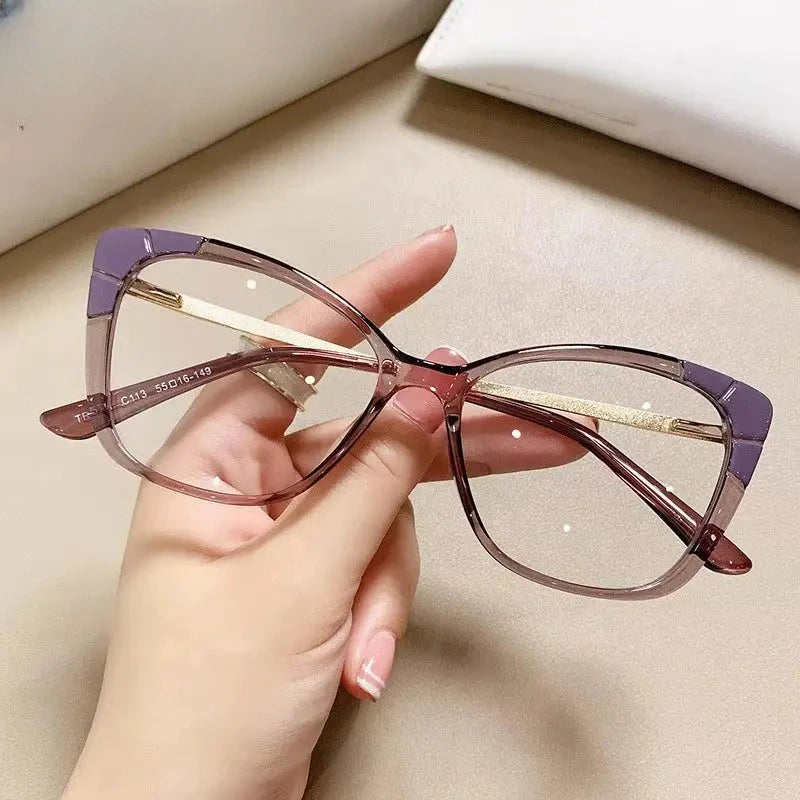 Women's Cat Eye Full Rim TR90 Prescription Glasses 75721 — view 8 | Rx Spectacle