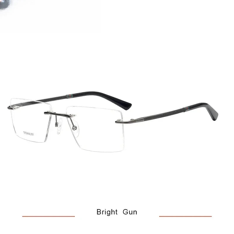 Women's Square Rimless Titanium Flat Top Prescription Glasses 316057 — view 5 | Rx Spectacle