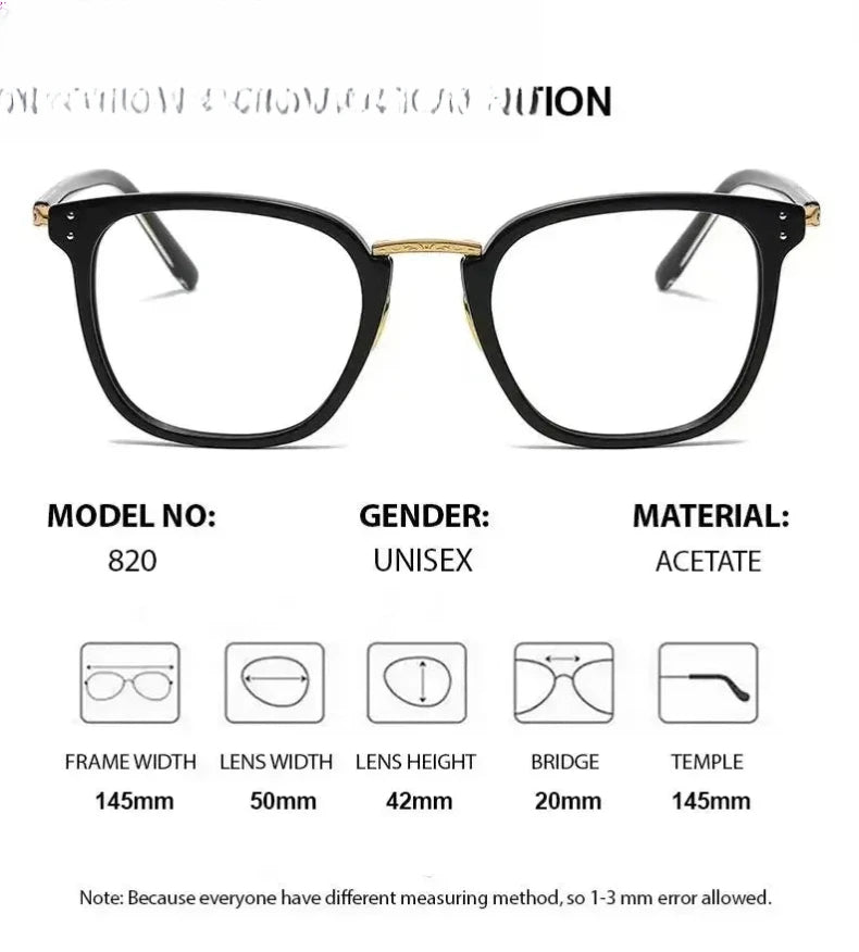 Unisex Square Full Rim Titanium Prescription Glasses 82044 — view 2 | Rx Spectacle