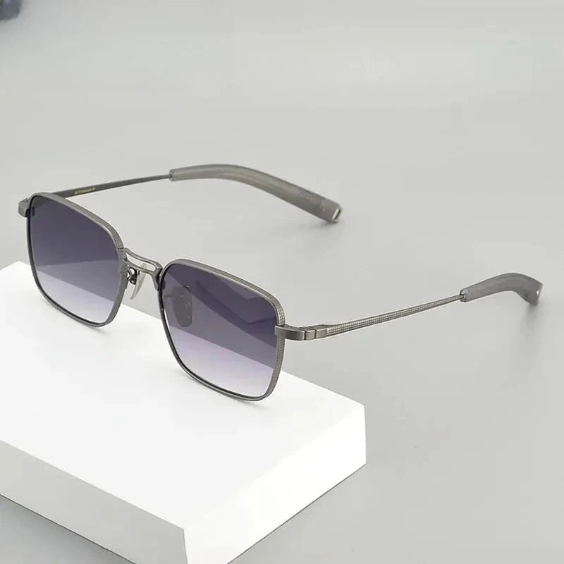 Unisex Square Full Rim Titanium Double Bridge Prescription Glasses 408827 — view 1 | Rx Spectacle