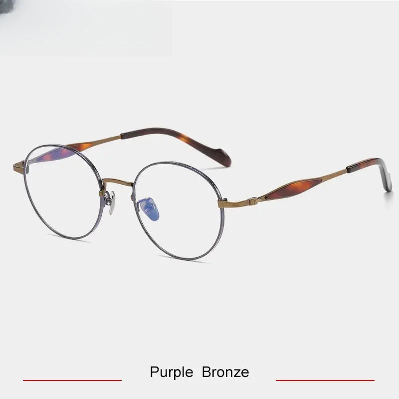 Unisex Round Full Rim Titanium Prescription Glasses 46058 — view 4 | Rx Spectacle