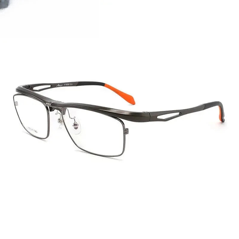 Unisex Square Full Rim Titanium Prescription Glasses 72969 — view 5 | Rx Spectacle