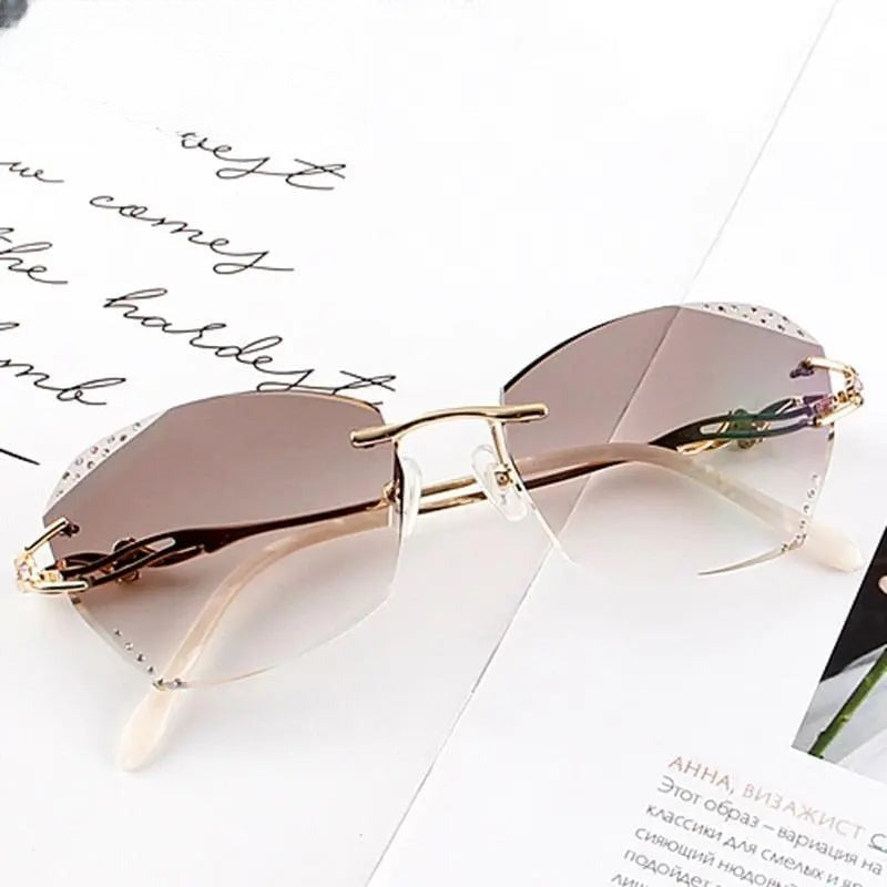 Women's Round Rimless Titanium Prescription Glasses 8036c — view 8 | Rx Spectacle