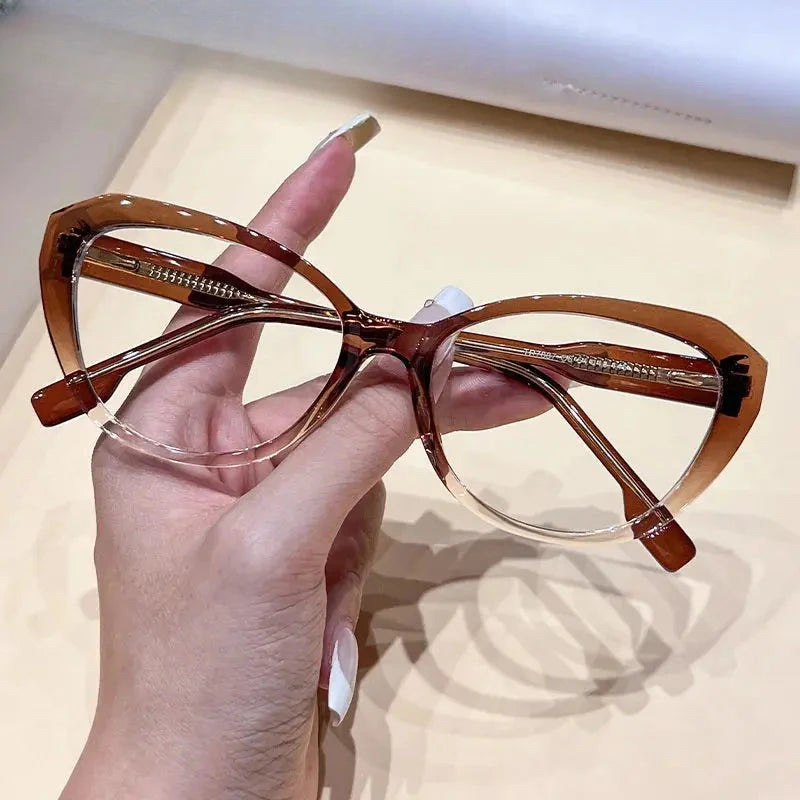 Women's Cat Eye Full Rim Titanium Prescription Glasses 87887 — view 4 | Rx Spectacle