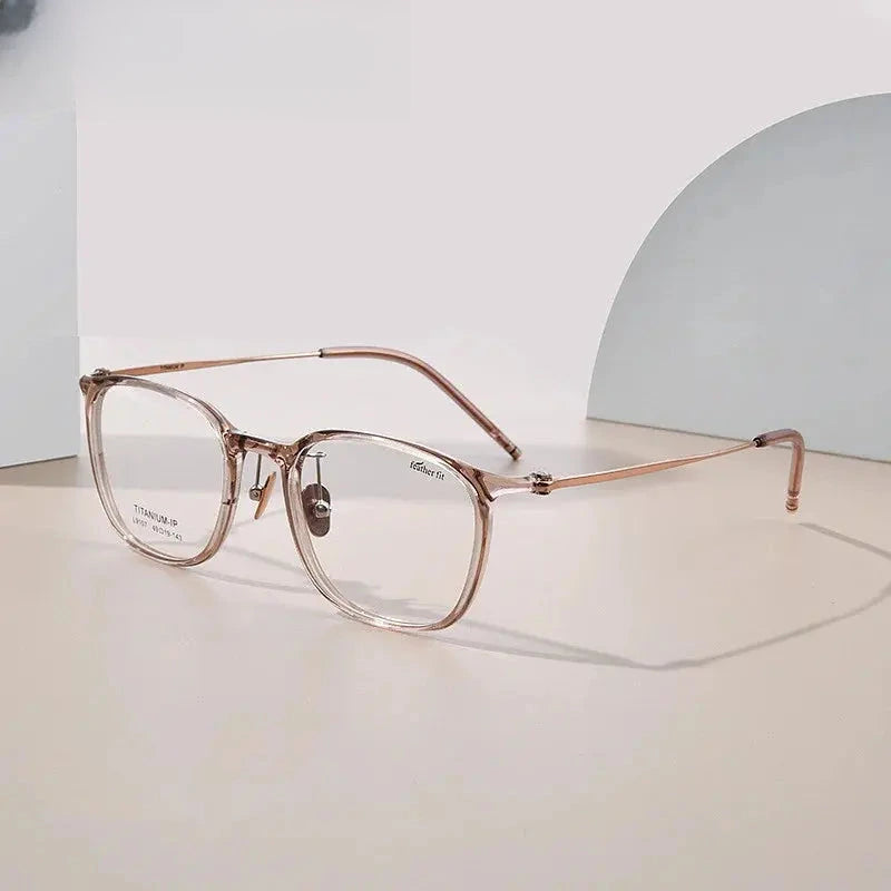 Women's Square Full Rim Titanium Prescription Glasses 29107 — view 1 | Rx Spectacle