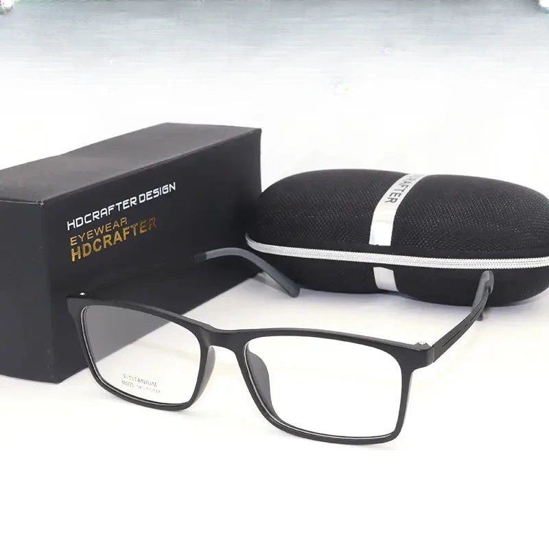 Unisex Square Full Rim Titanium Oversized Prescription Glasses 88033 — view 1 | Rx Spectacle