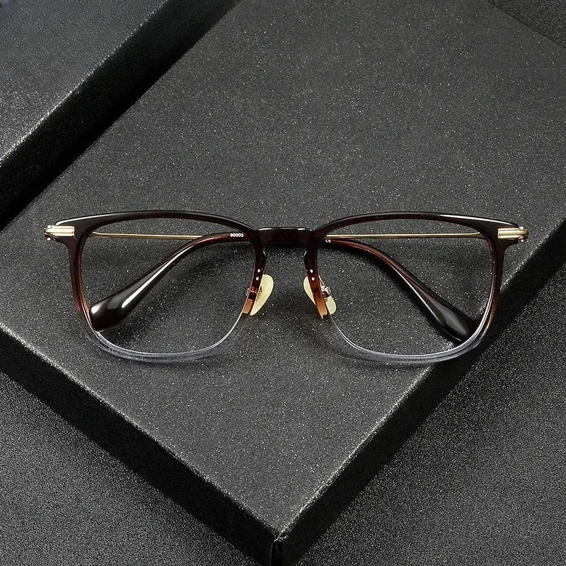 Unisex Square Full Rim Titanium Oversized Prescription Glasses 90003 — view 1 | Rx Spectacle