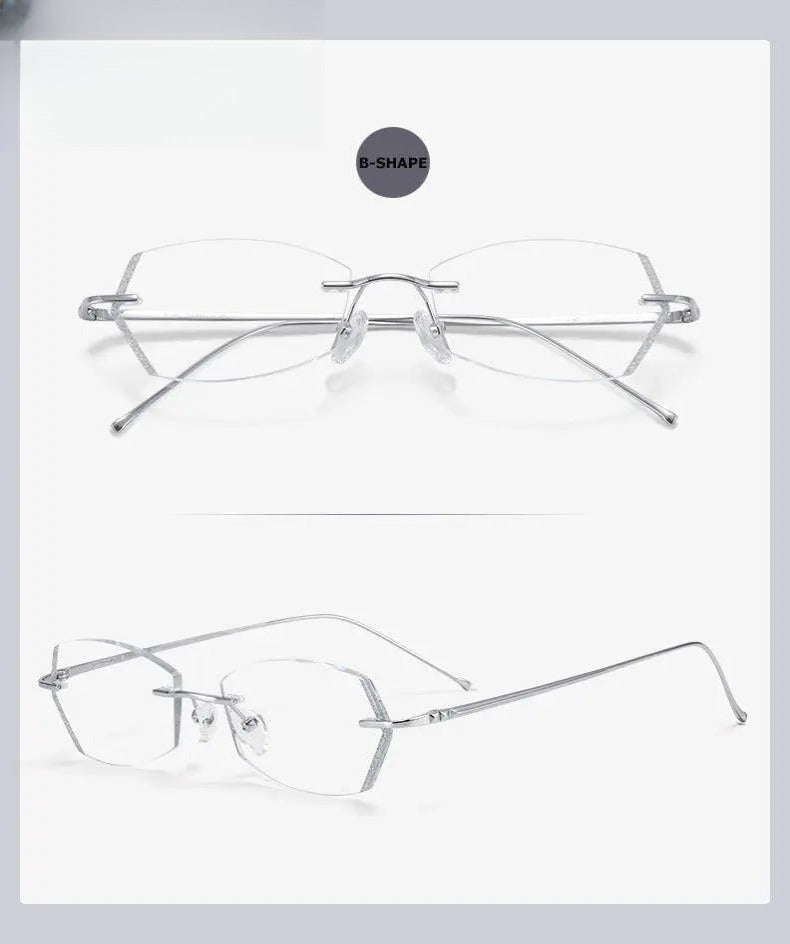 Unisex Rimless Titanium Prescription Glasses 3306 — view 15 | Rx Spectacle