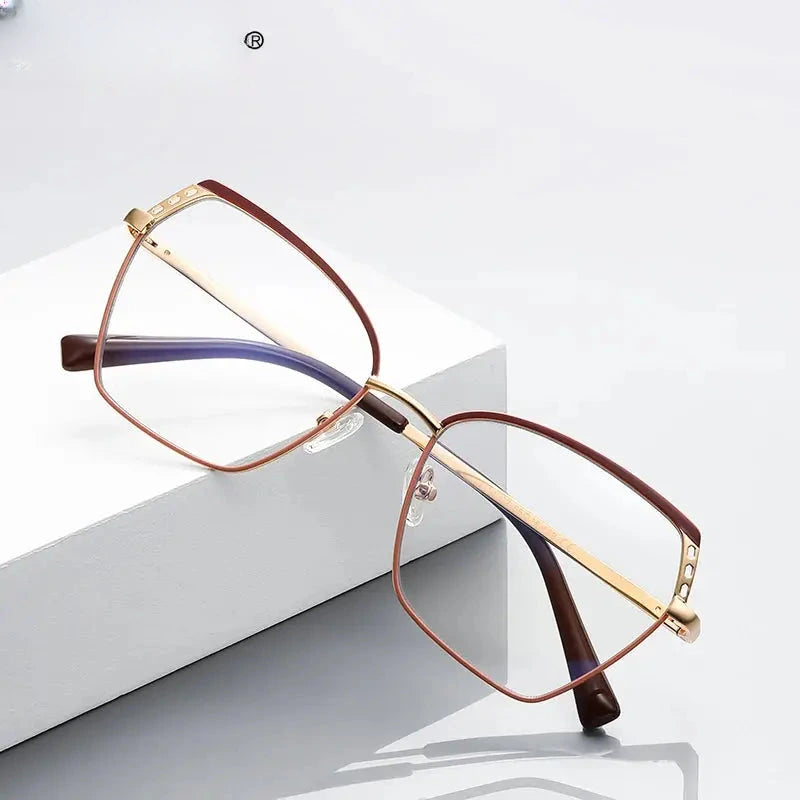 Women's Polygon Full Rim Alloy Reading Glasses 3110 — view 1 | Rx Spectacle