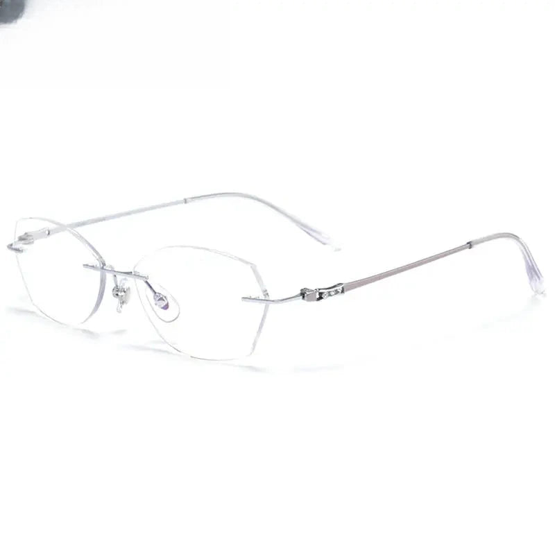 Women's Butterfly Rimless Titanium Prescription Glasses 416009 — view 3 | Rx Spectacle