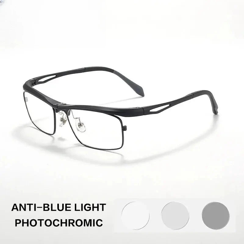Unisex Square Full Rim Alloy Reading Glasses 679001 — view 8 | Rx Spectacle