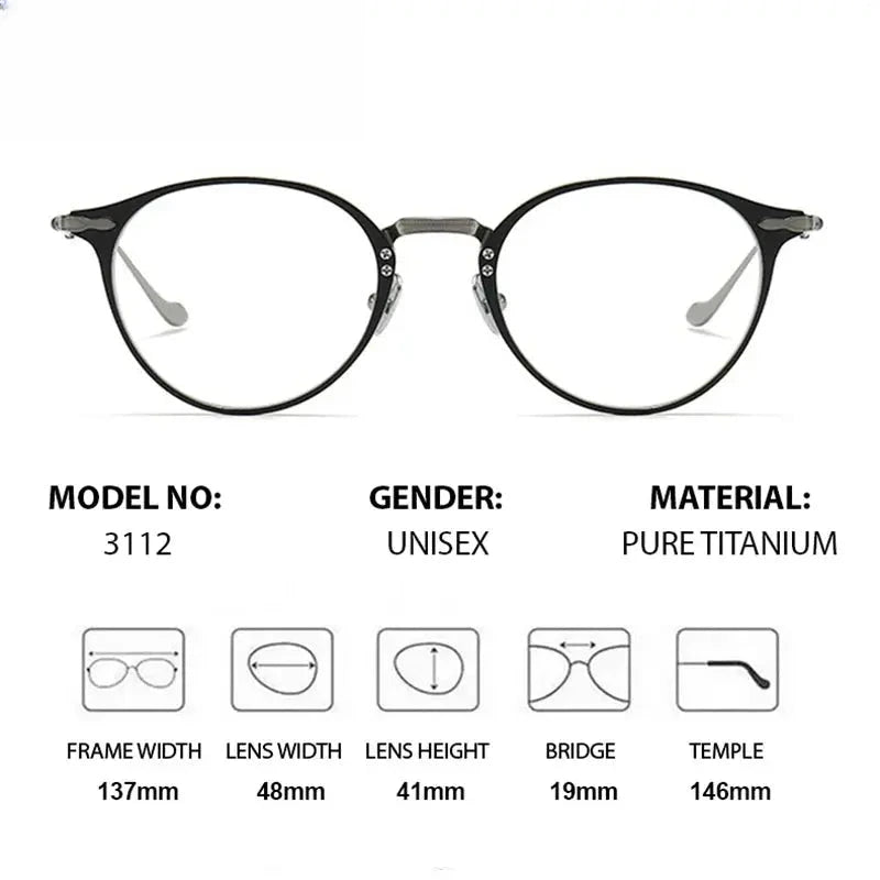 Women's Round Full Rim Titanium Prescription Glasses 873112 — view 2 | Rx Spectacle
