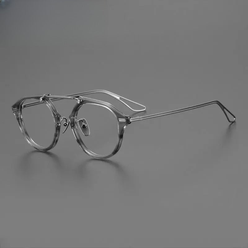 Unisex Oval Full Rim Titanium Double Bridge Prescription Glasses Gxyj925 — view 1 | Rx Spectacle