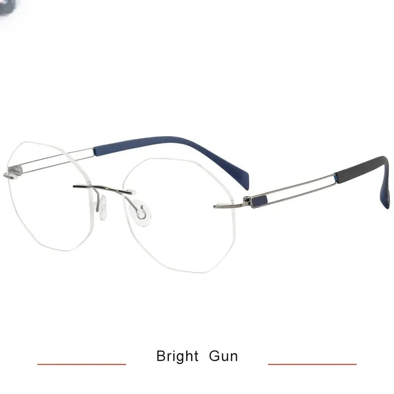 Women's Oval Rimless Titanium Prescription Glasses 316079 — view 5 | Rx Spectacle