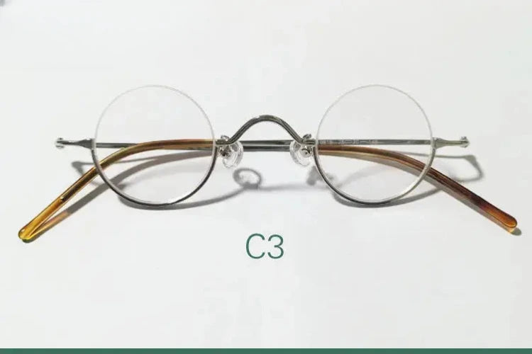 Women's Round Semi-Rimless Alloy Prescription Glasses 14129 — view 3 | Rx Spectacle