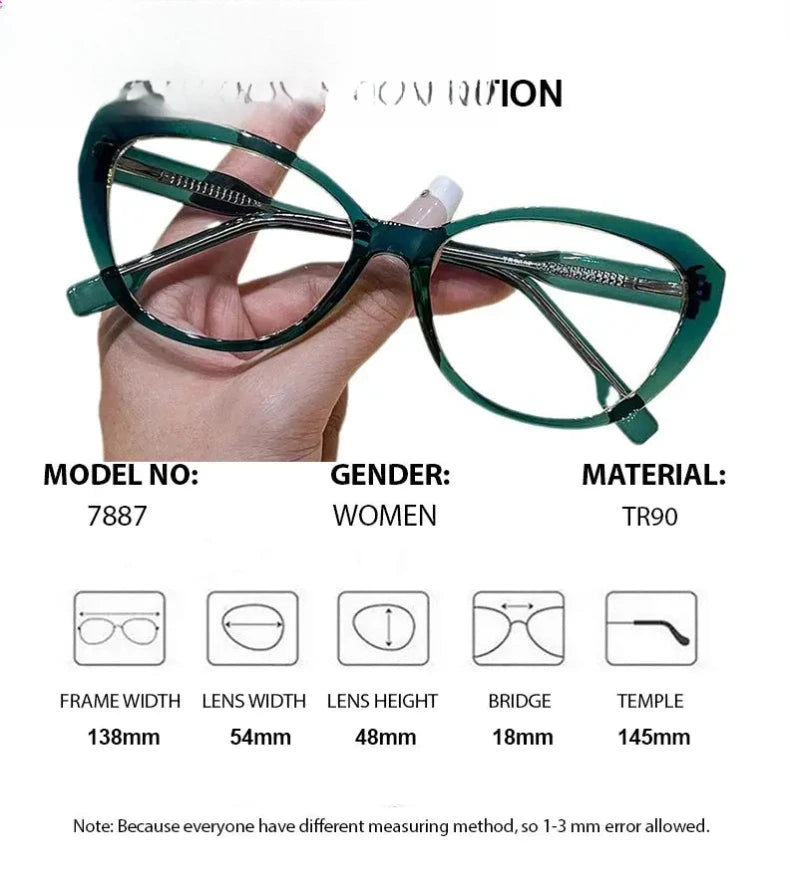 Women's Cat Eye Full Rim Titanium Prescription Glasses 87887 — view 2 | Rx Spectacle