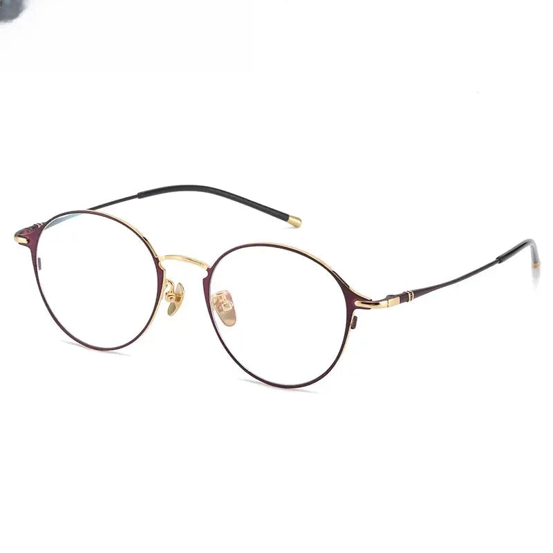 Women's Round Full Rim Titanium Prescription Glasses 316107 — view 3 | Rx Spectacle
