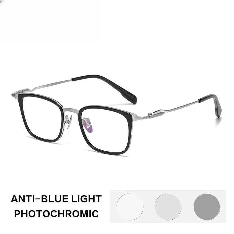 Unisex Square Full Rim Titanium Oversized Reading Glasses 280057 — view 7 | Rx Spectacle