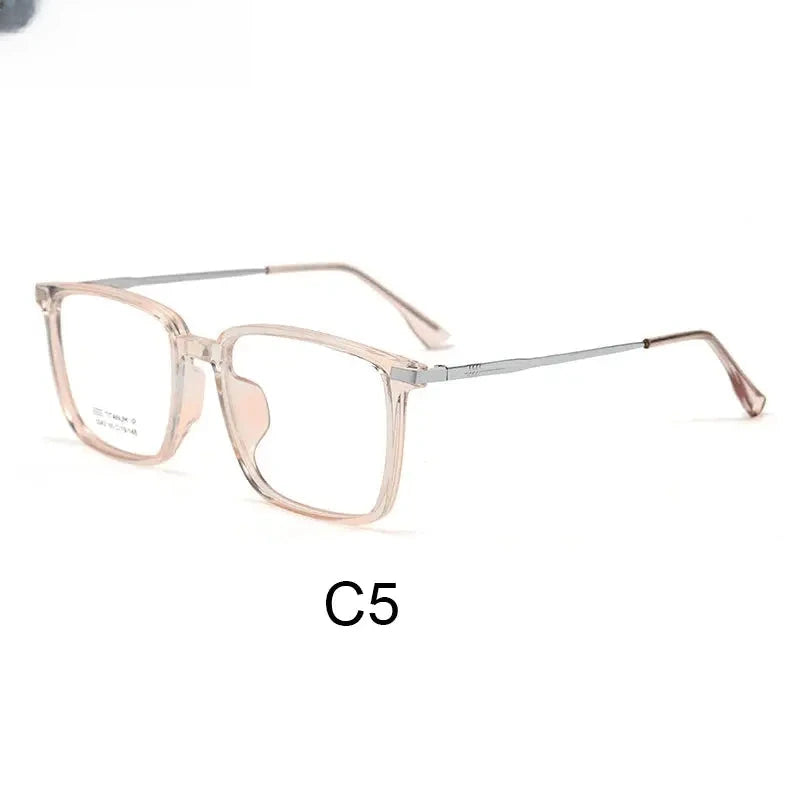 Men's Square Full Rim Titanium Reading Glasses 5042 — view 11 | Rx Spectacle
