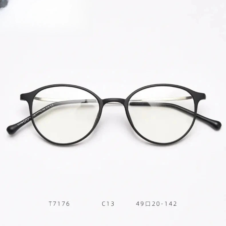 Women's Round Full Rim Titanium Prescription Glasses 71764 — view 3 | Rx Spectacle