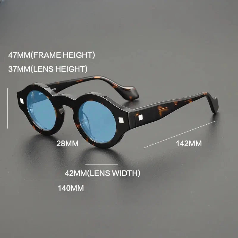 Unisex Round Full Rim Acetate Prescription Glasses M003 — view 5 | Rx Spectacle