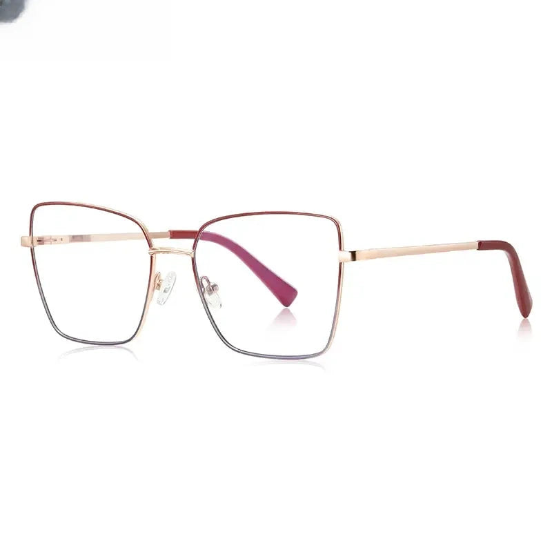 Women's Butterfly Full Rim Alloy Reading Glasses 3088 — view 8 | Rx Spectacle