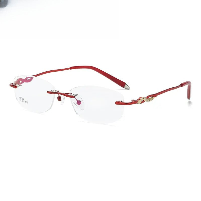 Women's Oval Rimless Alloy Prescription Glasses 58068 — view 1 | Rx Spectacle