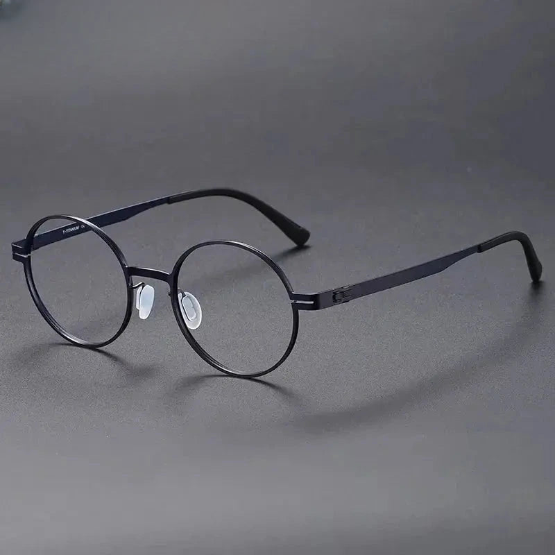 Women's Round Full Rim Titanium Screwless Prescription Glasses 380996 — view 1 | Rx Spectacle