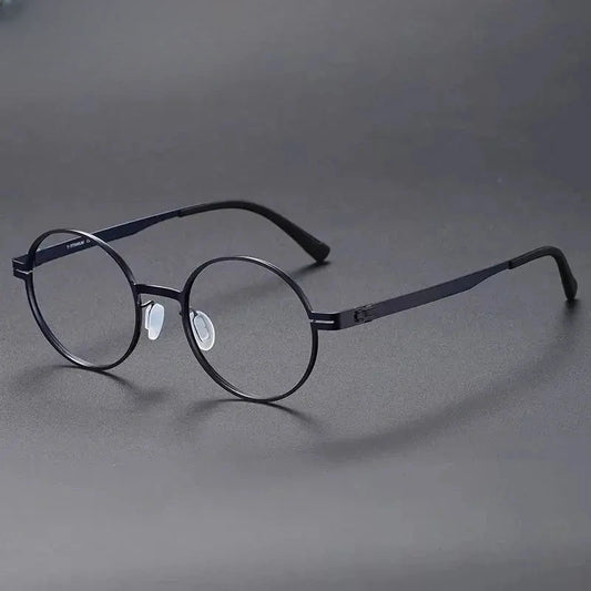 Women's Round Full Rim Titanium Screwless Prescription Glasses 380996 — view 1 | Rx Spectacle