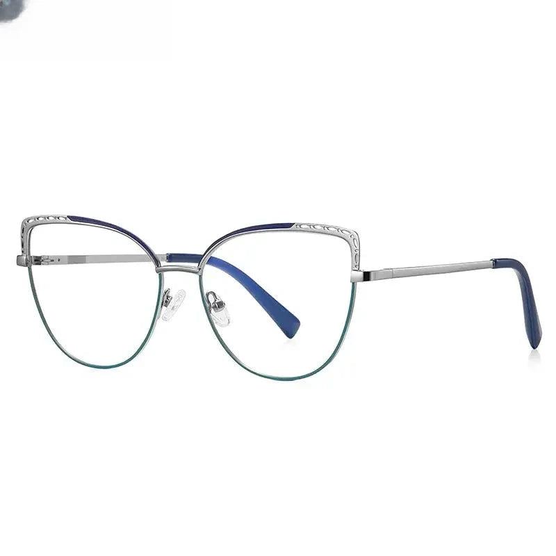 Women's Cat Eye Full Rim Alloy Reading Glasses Pfd3112 — view 5 | Rx Spectacle