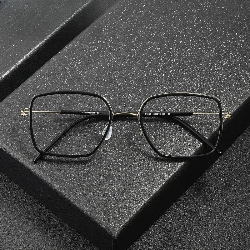 Women's Polygon Full Rim Titanium Prescription Glasses 381046 — view 1 | Rx Spectacle
