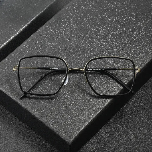 Women's Polygon Full Rim Titanium Prescription Glasses 381046 — view 1 | Rx Spectacle