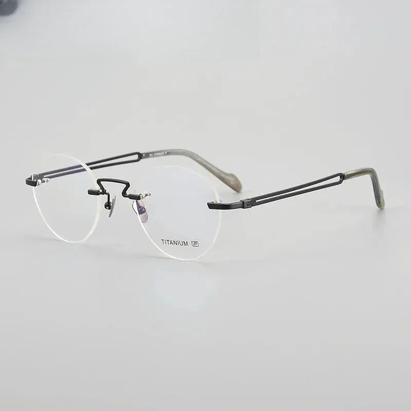 Women's Round Rimless Titanium Prescription Glasses 619063 — view 5 | Rx Spectacle