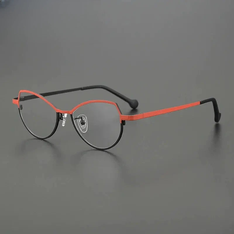 Unisex Browline Full Rim Titanium Prescription Glasses Gxy85848 — view 3 | Rx Spectacle