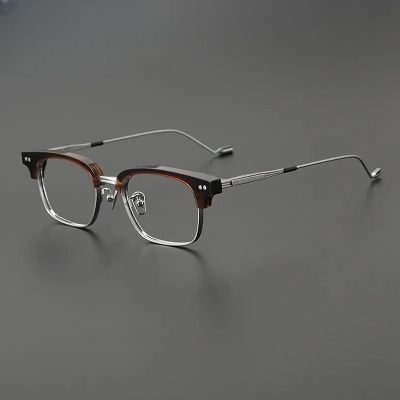 Unisex Square Full Rim Titanium Prescription Glasses Gxyj1129 — view 2 | Rx Spectacle