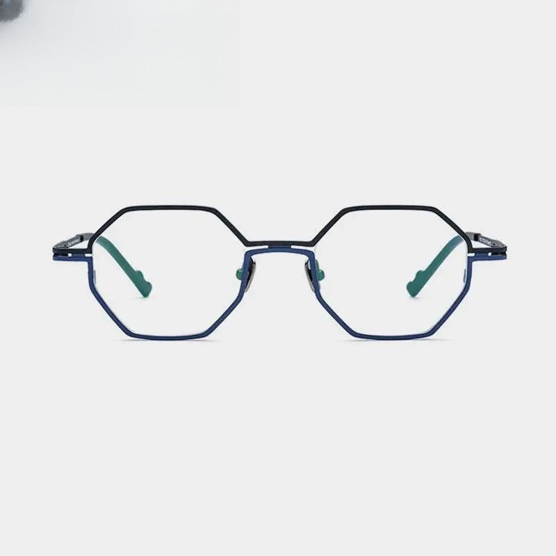 Unisex Polygon Full Rim Titanium Prescription Glasses Gxyj1034 — view 6 | Rx Spectacle