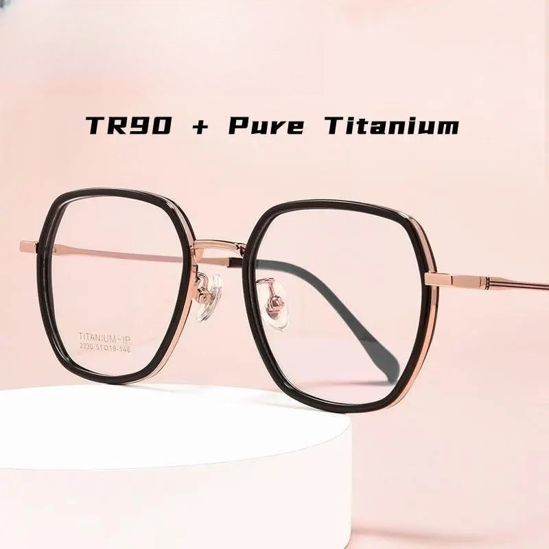 Unisex Polygon Full Rim Titanium Prescription Glasses H2230h — view 1 | Rx Spectacle