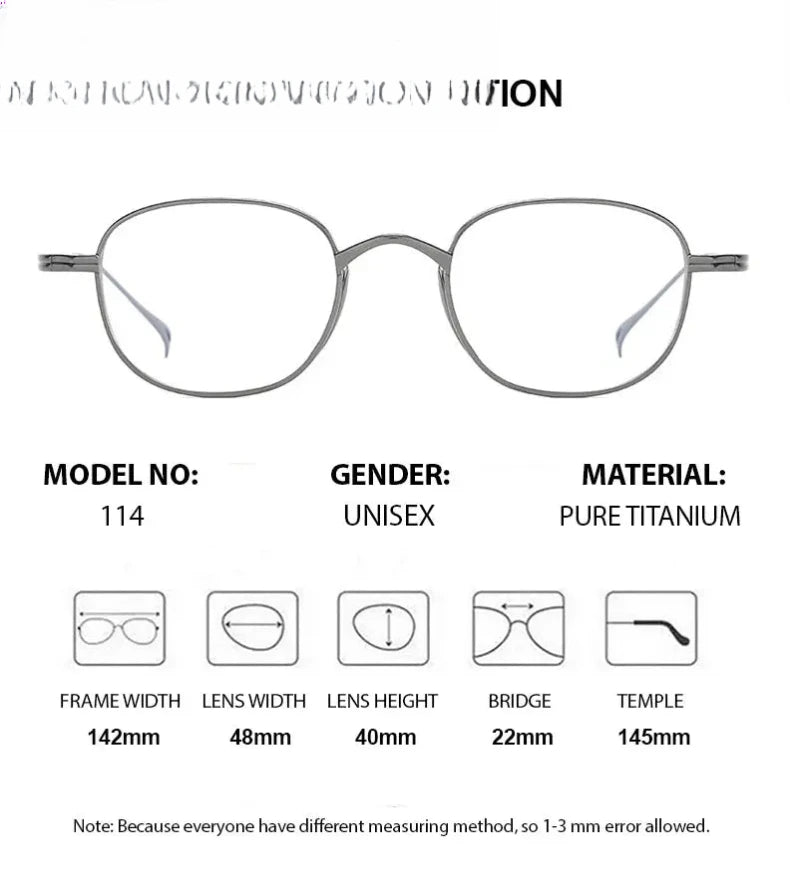 Unisex Square Full Rim Titanium Prescription Glasses 842114 — view 2 | Rx Spectacle
