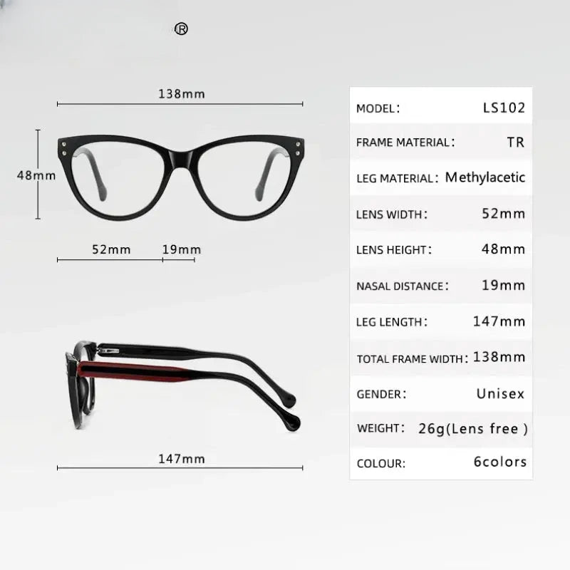 Women's Cat Eye Full Rim TR90 Reading Glasses 138102 — view 2 | Rx Spectacle