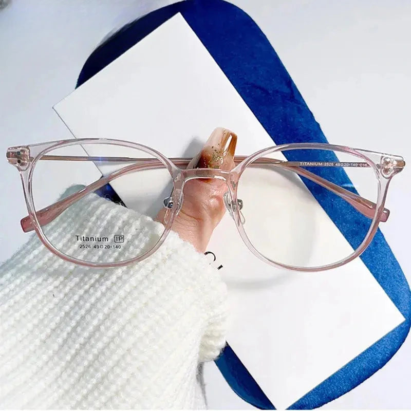 Women's Round Full Rim Titanium Prescription Glasses 402526 — view 4 | Rx Spectacle